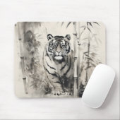 Tiger Bamboo Tinte Malerei Mousepad (Mit Mouse)