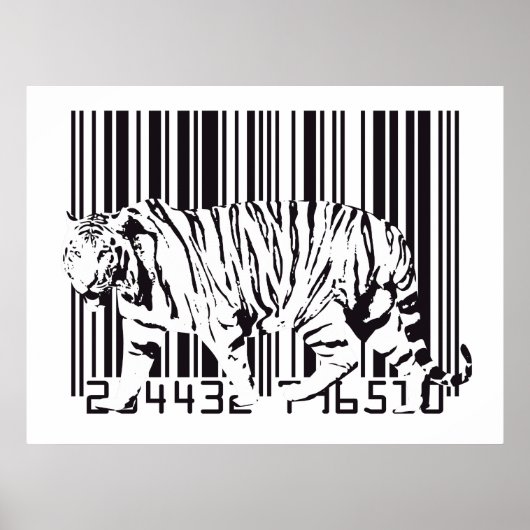 Tiger Barcode Art Poster (Vorne)