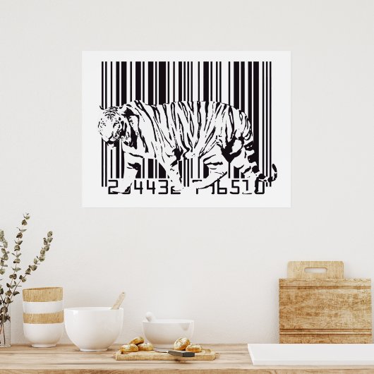 Tiger Barcode Art Poster (Küche)