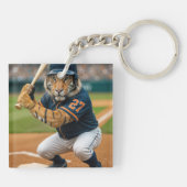 Tiger Baseball Player #27 Up To Bat Schlüsselanhänger (Rückseite)