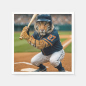 Tiger Baseball Player #27 Up To Bat Serviette (Vorderseite)