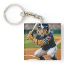 Tiger Baseballspieler #27 ist am Schlag