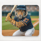 Tiger Baseballspieler am Schlag Mousepad (Vorne)