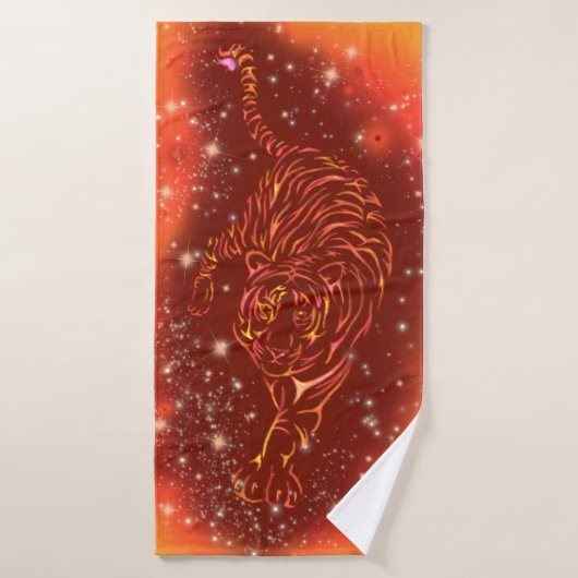 Tiger Bath Handtuch läuft in Galaxy Starry Night Badehandtuch (Badehandtuch)