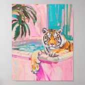 Tiger Bathtub Badezimmer Printwerbung Poster (Vorne)