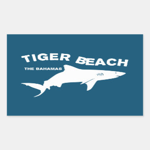 Tiger Beach - Die Bahamas Tauchen mit Haien Rechteckiger Aufkleber