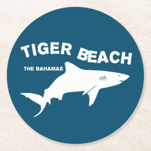 Tiger Beach - Die Bahamas Tauchen mit Haien Runder Pappuntersetzer