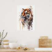 Tiger Beauty Watercolor Art Poster (Küche)