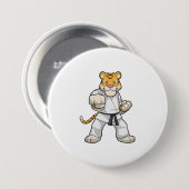 Tiger bei Martial Arts Karate Button (Vorne & Hinten)