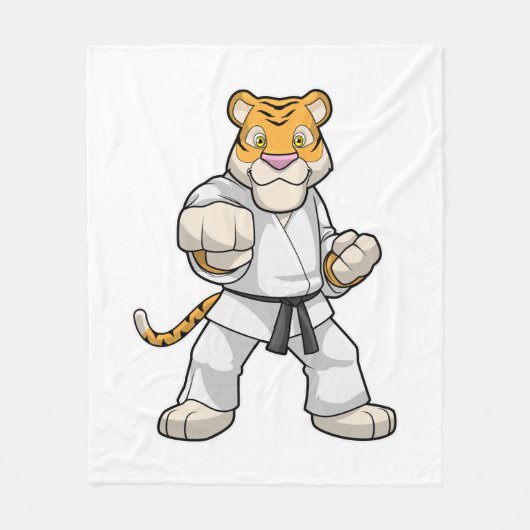 Tiger bei Martial Arts Karate Fleecedecke (Vorderseite)