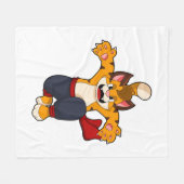 Tiger bei Martial Arts Karate Fleecedecke (Vorderseite (Horizontal))