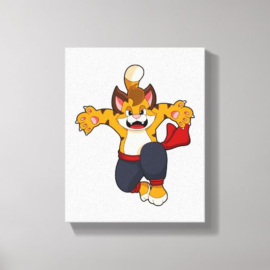 Tiger bei Martial Arts Karate Leinwanddruck (Vorderseite)