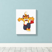 Tiger bei Martial Arts Karate Leinwanddruck (Insitu (Holzboden))