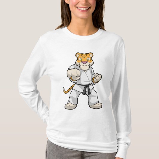 Tiger bei Martial Arts Karate T-Shirt (Vorderseite)