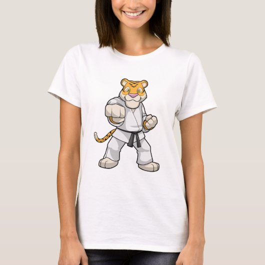 Tiger bei Martial Arts Karate T-Shirt (Vorderseite)