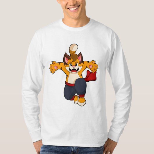 Tiger bei Martial Arts Karate T-Shirt (Vorderseite)