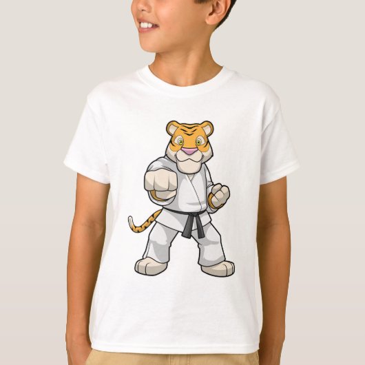 Tiger bei Martial Arts Karate T-Shirt (Vorderseite)