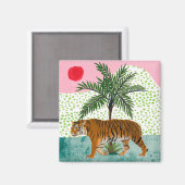 Tiger bei Sonnenaufgang Magnet (Vorderseite/Rückseite)