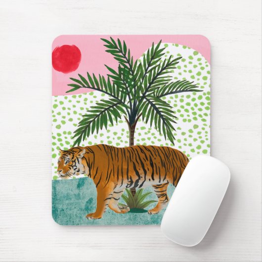 Tiger bei Sonnenaufgang Mousepad (Mit Mouse)