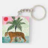 Tiger bei Sonnenaufgang Schlüsselanhänger (Rückseite)