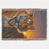 Tiger bei Sonnenuntergang Decke (Vorderseite)