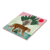 Tiger bei Sonnenuntergang Fliese (Seite)