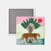 Tiger bei Sonnenuntergang Magnet (Vorderseite/Rückseite)