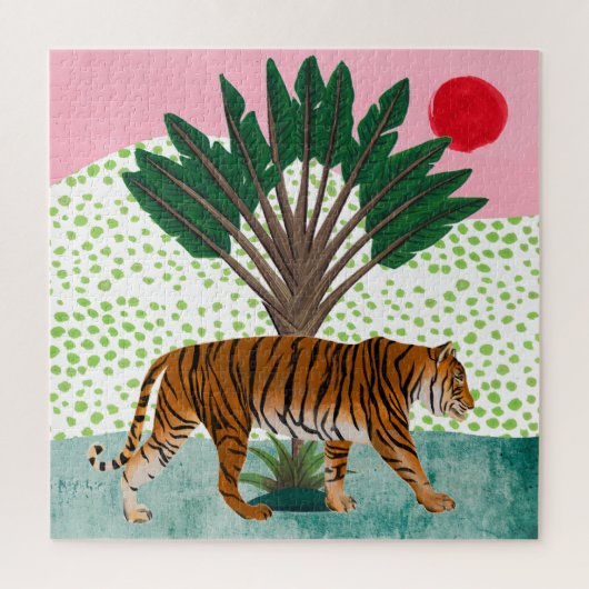 Tiger bei Sonnenuntergang Puzzle (Vertikal)