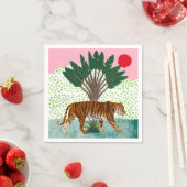 Tiger bei Sonnenuntergang Serviette (Beispiel)