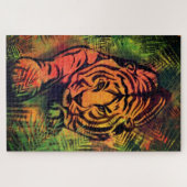Tiger beim Anschleichen Puzzle - Malerei (Horizontal)