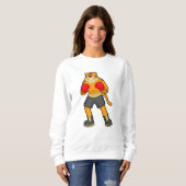 Tiger beim Boxen mit Boxhandschuhen Sweatshirt (Vorne ganz)
