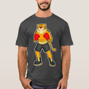 Tiger beim Boxen mit Boxhandschuhen T-Shirt