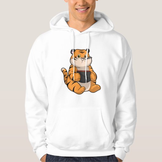 Tiger beim Essen mit Bowl Hoodie (Vorderseite)