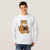 Tiger beim Essen mit Bowl T-Shirt (Vorne ganz)