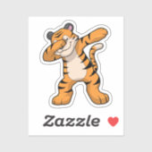 Tiger beim Hip Hop Dance Dab Aufkleber (Blatt)