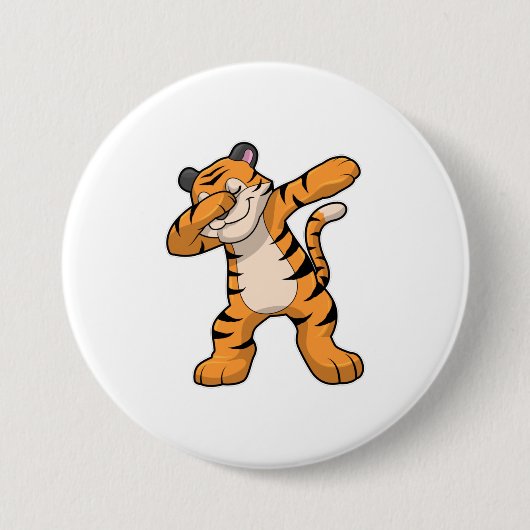 Tiger beim Hip Hop Dance Dab Button (Vorderseite)