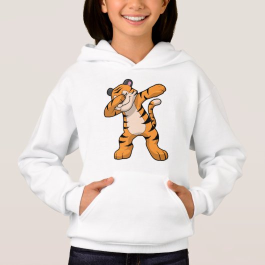 Tiger beim Hip Hop Dance Dab Hoodie (Vorderseite)