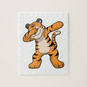 Tiger beim Hip Hop Dance Dab Puzzle