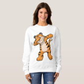 Tiger beim Hip Hop Dance Dab Sweatshirt (Vorne ganz)