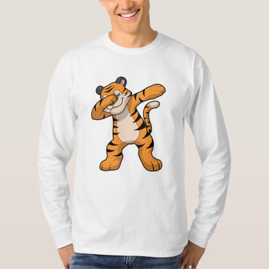 Tiger beim Hip Hop Dance Dab T-Shirt (Vorderseite)