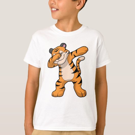 Tiger beim Hip Hop Dance Dab T-Shirt (Vorderseite)