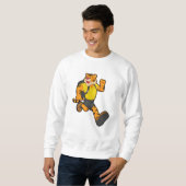 Tiger beim Laufen mit Rucksack Sweatshirt (Vorne ganz)