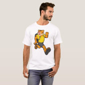 Tiger beim Laufen mit Rucksack T-Shirt (Vorne ganz)