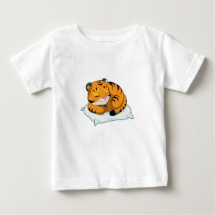 Tiger beim Schlafen mit Kissen Baby T-shirt