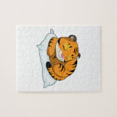 Tiger beim Schlafen mit Kissen Puzzle (Horizontal)