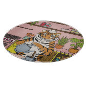 Tiger beim Teekochen Schneidebrett (Ecke)