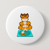 Tiger beim Yoga auf Yoga-Matte Button (Vorderseite)