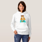Tiger beim Yoga auf Yoga-Matte Hoodie (Vorne ganz)