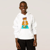 Tiger beim Yoga auf Yoga-Matte Hoodie (Vorne ganz)