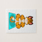 Tiger beim Yoga auf Yoga-Matte Puzzle (Horizontal)